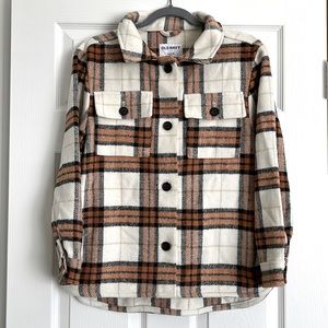 Plaid Textured Shacket for Girls NWT